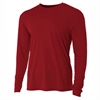 A4 Cooling Long Sleeve Performance Crew - Cardinal N3165