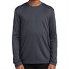 Sport Tek Youth Long Sleeve Performance Shirt - Iron Grey YST350LS-IG