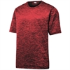 Sport Tek Heather Shirt - Dark Red Black Electric ST390-DRBE