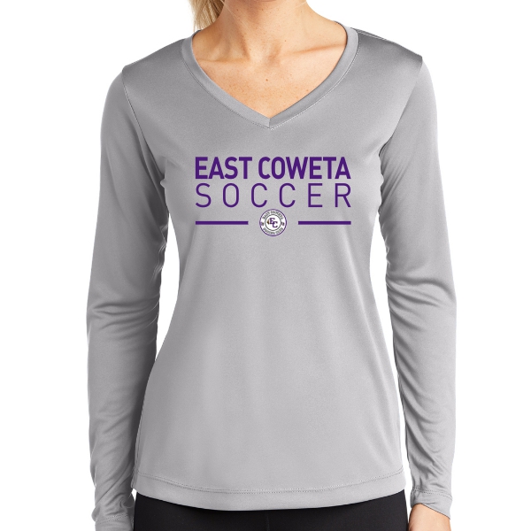 East Coweta High School Women's Long Sleeve Performance Shirt - Silver ECHS-LST350LSSL