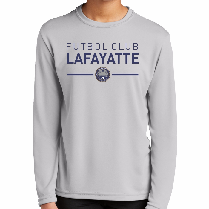 FC Lafayette Youth Performance Long Sleeve Shirt - Silver FCL-YST350LSS