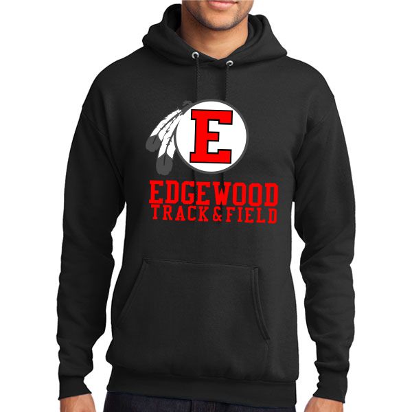 Edgewood Track & Field Hooded Sweatshirt - Black EWTF-PC78H