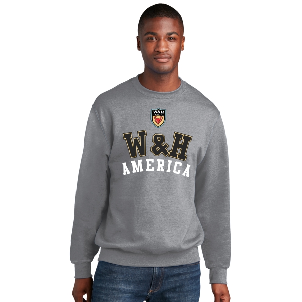 W&H America Core Fleece Crewneck Sweatshirt - Athletic Heather WHA-PC78AH