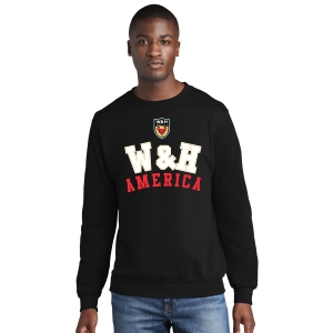 W&H America Core Fleece Crewneck Sweatshirt - Black WHA-PC78BK