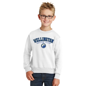 Wellington Soccer Club Youth Core Fleece Crewneck Sweatshirt - White WSC-PC90YWH