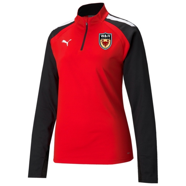 W&H America Puma Women's Team Liga 25 Training 1/4 Zip Top - Red/Black WHA-657253-01